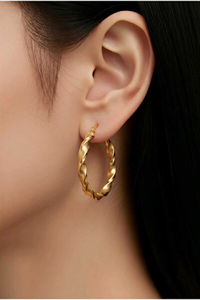NN Creole rasucite CoBY Argint 925 suflat cu aur 14 k, 3 cm diametru
