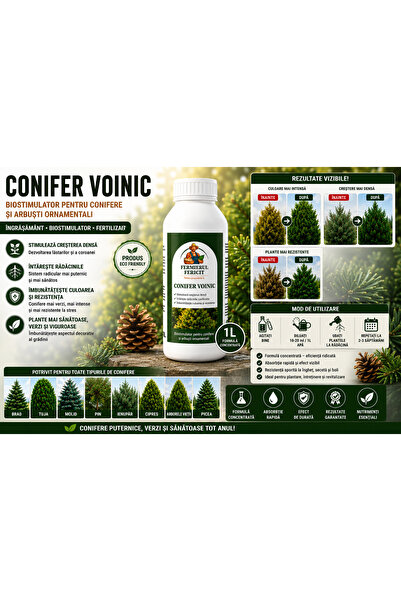 Fermierul Fericit Fertilizant pentru Arbori Ornamentali și Conifere – Conifer...