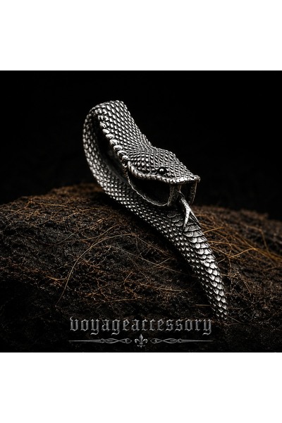 voyageaccessory Premium Snake Design Stainless Steel Anthracite Color Cobra S...