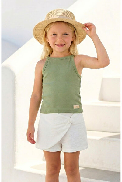 Zeyland Girl's Halter Neck Ribbed Tank Top