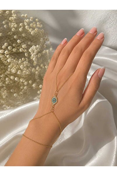 Uno Di Famiglia Elegant Evil Eye Bead Figured Zircon Stone Steel Şahmeran