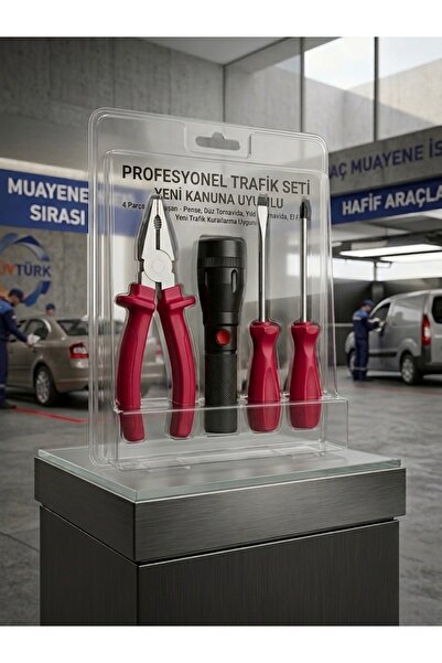 Dem Home 4 Parça Kanun Uyumlu Trafik Seti Pense Tornavida El Feneri Muayene i...
