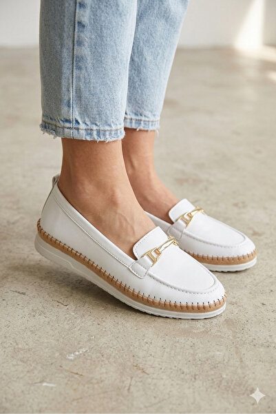 MERİSER Women's Comfortable Anatomical Genuine Leather Full Orthopedic Shoes