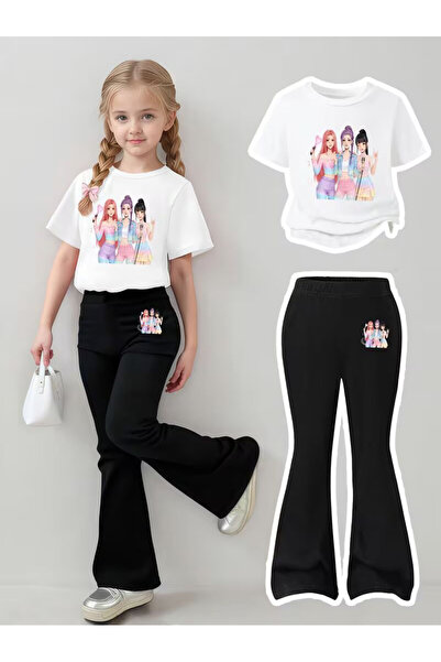 YUNAYT Set de pantaloni evazați și tricou spaniol pentru fete