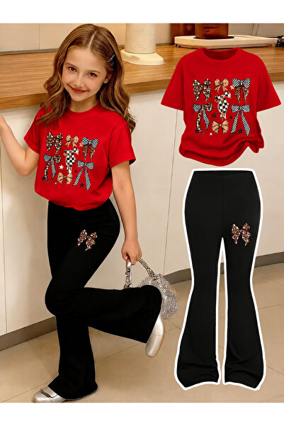 YUNAYT Set de pantaloni evazați și tricou spaniol pentru fete