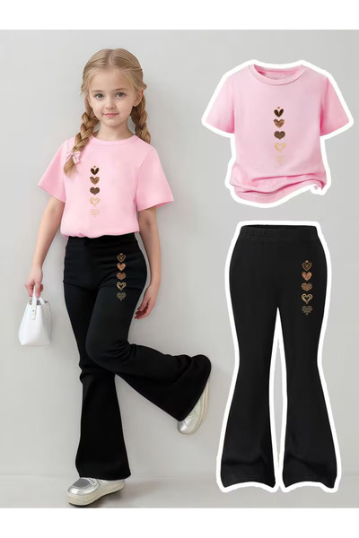 YUNAYT Set de pantaloni evazați și tricou spaniol pentru fete