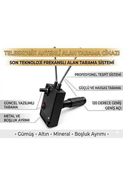 MurayTekno Frekanslı Ayrımlı Alan Tarayıcı Cihazı Boşluk Mineral Gümüş Altın ...