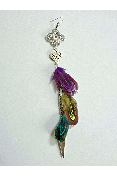 Bozhi Feather Earrings Metal Business Woman Style
