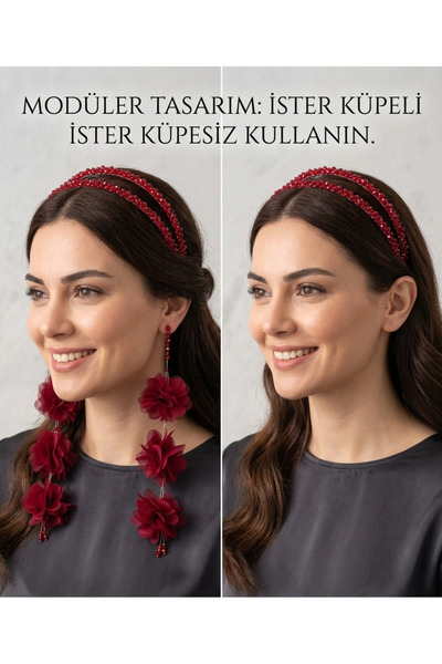 stil+o aksesuar.com تصميم معياري، تصميم خاص، تاج شعر قابل للإزالة للعروس، الأ...