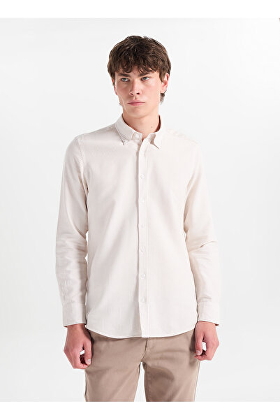 ALTINYILDIZ CLASSICS White Men's Buttoned Tailored Fit Shirt Ace201262114