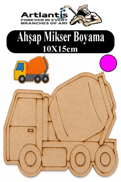 Artlantis Ahşap Boyama Araçlar 1 Adet 10x15cm Taşıtlar Boyama Figürü Etkinlik...