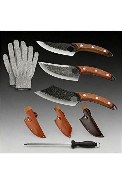 OSOOKE Professional Kitchen Knife Set for Meat Prep, Ergonomic Grip Knives wi...