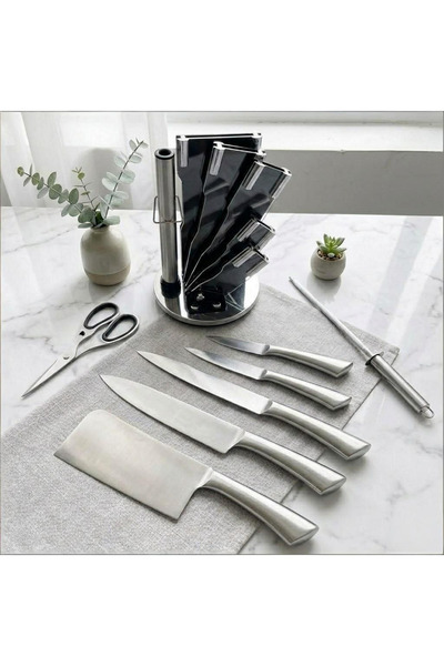 OSOOKE Kitchen Knife Set with Sleek Stand, Complete Culinary Collection with ...