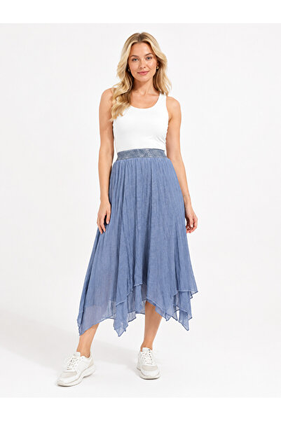 duygu altıntaş Blue Asymmetrical Cut Skirt – Standard Size (36-44 Compatible)...