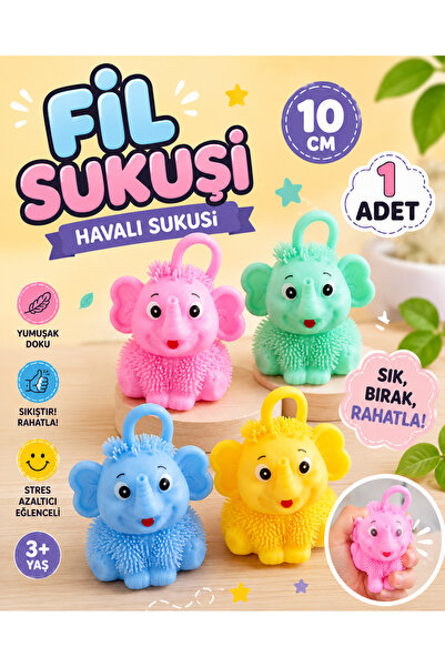 Ayver SEVİMLİ FİL HAVALI SUKUŞİ SQUISHY STRES OYUNCAĞI YUMUŞAK OYUNCAK 10 CM