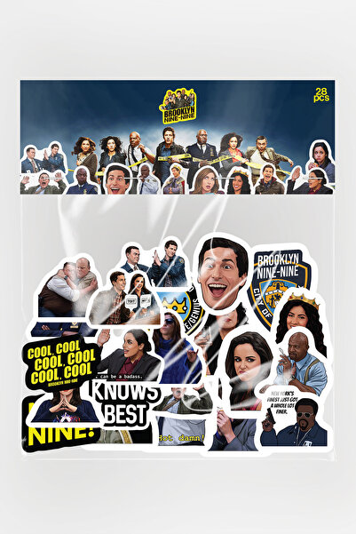 Baprile Brooklyn Nine-Nine 28 Parça Sticker Paketi Suya Dayanıklı Laptop Term...