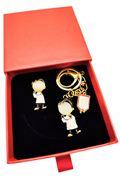 BB BİBUTİKSHOP Special Enamel Workmanship Brooch and Keychain Premium Gift Se...