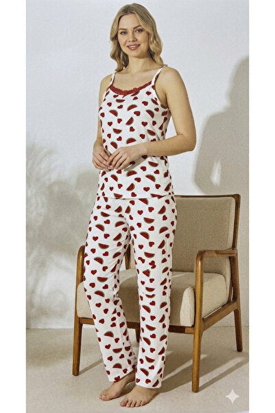 MAYSSTORE Strappy Lace Detailed Pajama Set