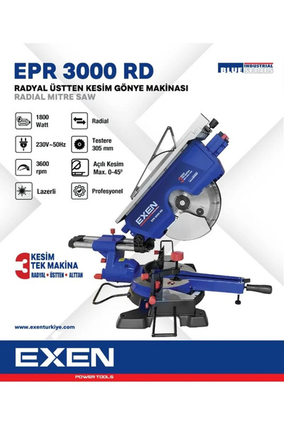 EXEN EPR 3000 RD Radyal Üstten Kesim Gönye Makinesi