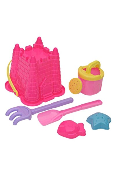 OEM Set de plajă Castel Fucsia 16x16x26cm și 5 Accesorii