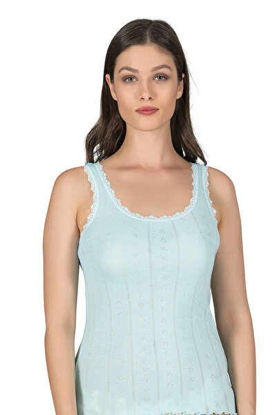 BENALİ Women's Transfer Ribbed Flexible Soft Thick Strap Undershirt
