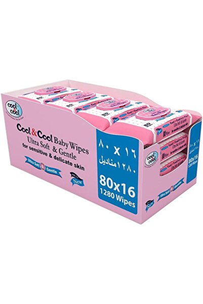 COOL & COOL Baby Wipes 80's 10 + 6 Free (Pack of 16) - Alcohol Free,Paraben F...
