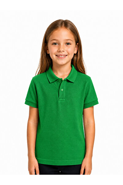 AJN Kids Polo Yaka Basic Kısa Kollu Unisex Çocuk Tişört Okul