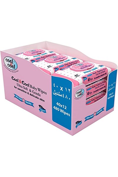 COOL & COOL Baby Wipes 40’s (Pack of 12) - Alcohol Free,Paraben Free,Vitamin ...
