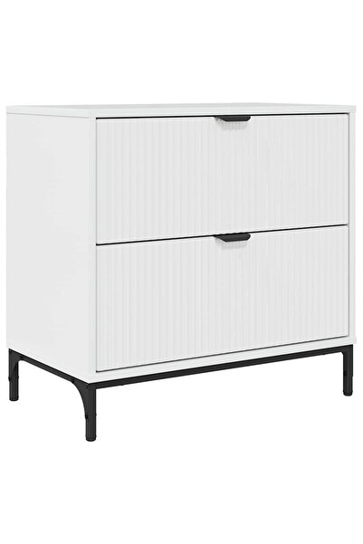 vidaxl Noptieră Alb foarte lucios 63.5 x 36 x 61 cm Lemn compozit