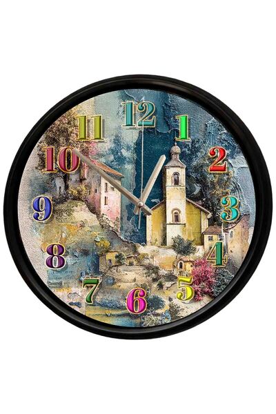 Caseras Vintage Town Themed Wall Clock 28 cm – Silent Mechanism Decorative De...