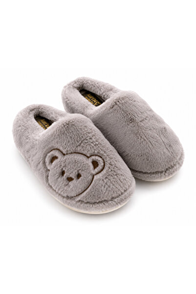 Noliva Women's Plush Teddy Bear Detailed House Slippers