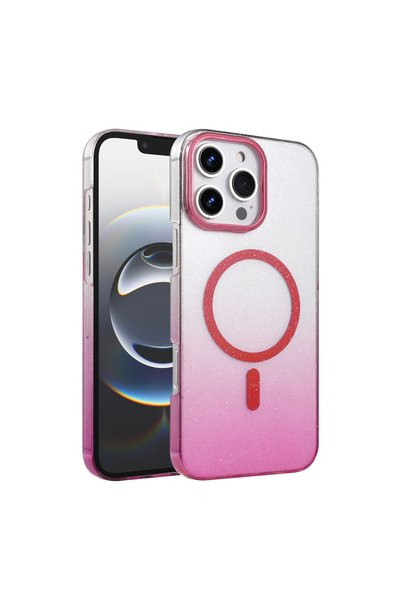 Generic Brand iPhone 16 Pro Compatible Glossy Magsafe Cover - Pink
