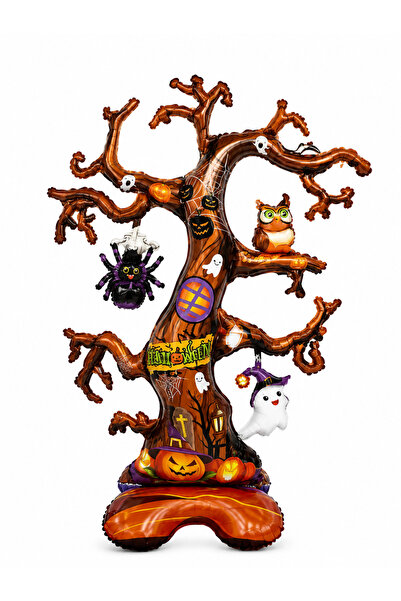 PARTİPORT Halloween Horror Tree Foil Balloon 79X115 cm Large Size Party Decor...