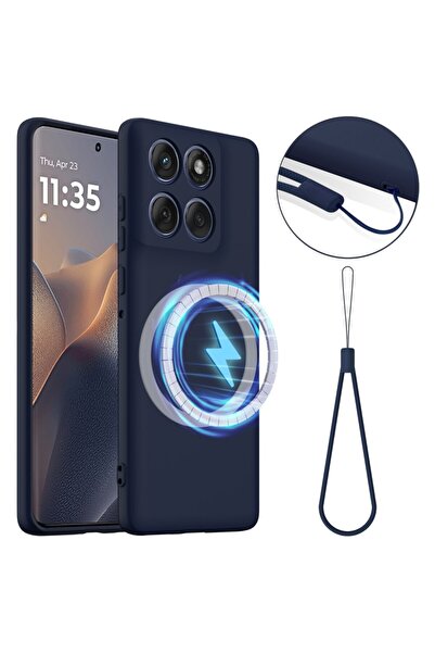 sscase MagSafe Solid Color Θήκη Σιλικόνης Dark Blue (Motorola Edge 60 Pro 5G)