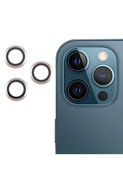 sscase Apple iPhone 12 Pro Max Κρίκοι Προστασίας για Κάμερα Silver