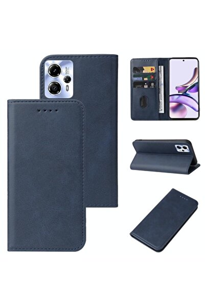 sscase Closure Magnetic Leather Θήκη Πορτοφόλι Blue (Motorola Moto G13 / G23)