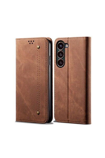 sscase Denim Texture Θήκη Βιβλίο Coffee (Samsung Galaxy S24 5G)
