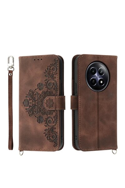 sscase Skin-feel Embossed Θήκη Πορτοφόλι Brown (Realme 12 5G / 12X 5G)