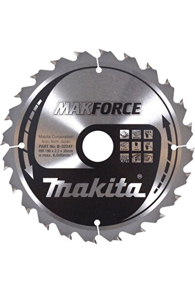 Makita MAKFORCE - Circular saw blade, wood, 190x30x2.2 mm, 24 teeth