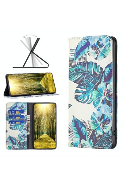 sscase Colored Drawing Θήκη Βιβλίο Blue Leaves (Xiaomi Redmi 10 5G)
