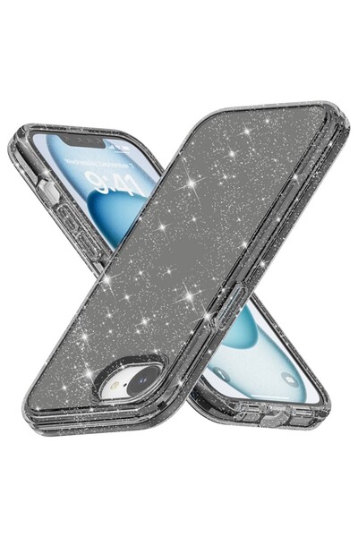 sscase Glitter PC + TPU Σκληρή Θήκη Black (Apple iPhone 16e/17e)