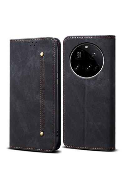 sscase Denim Texture Θήκη Βιβλίο Black (Xiaomi 15 Ultra 5G)