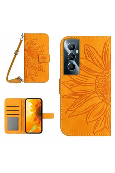 sscase Flower Embossed Leather Θήκη Πορτοφόλι Yellow (Realme C65 4G)