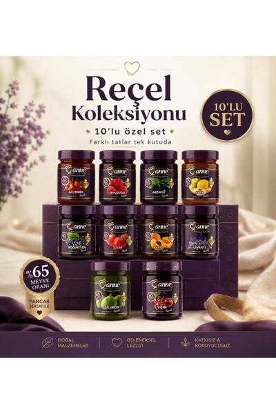 Anne Reçel Koleksiyonu 10 Adet %65 Meyveli