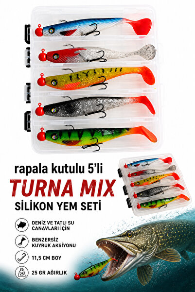 sr sazanrig Turna Silikon Mix Yem Seti 14 cm Çift Taraflı Yem Kapasiteli Rapa...