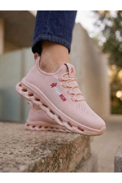 HİGHRUN Women's Mesh Detailed Sports Shoes with Soft Soles