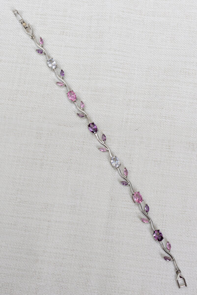 Süspüs Accessories Silver Color Mix Zircon Stone Tulip Bracelet