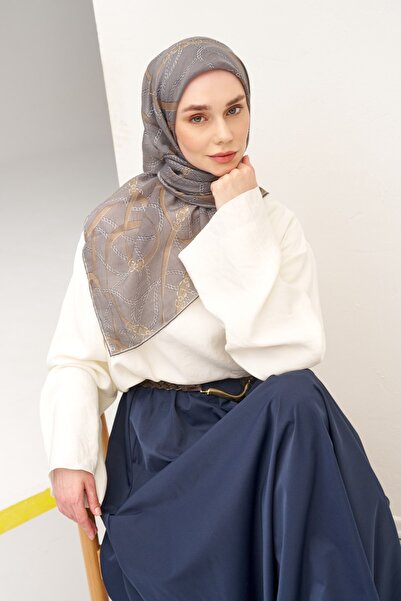 Silk Home حزام وشاح مونار باللون الرمادي الداكن 90x90