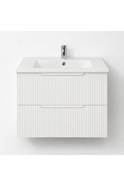 Casa Stile Corp Mobilier Baie Suspendat 60 cm Riflat – Bianco (Alb)