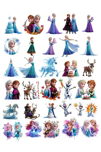Handmade SET 50 Stickere FROZEN ELSA